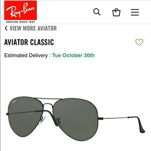Black Classic Aviator Ray Bans
